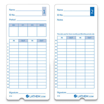 Lathem® Time Time Clock Cards For Lathem Time 400e, Two Sides, 3 X 7, 100-pack freeshipping - TVN Wholesale